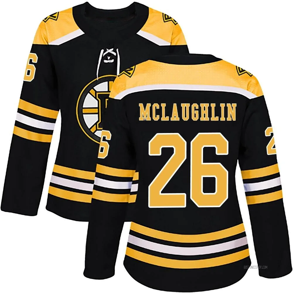 Men's Boston Bruins Marc McLaughlin Adidas Authentic Home Jersey - Black