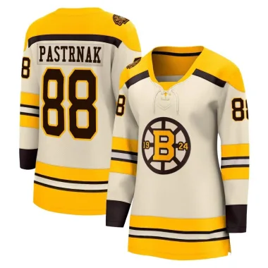 Breakaway David Pastrnak Cream Boston Bruins 100th Anniversary Premier Jersey - Women's