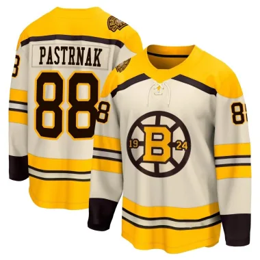 Breakaway David Pastrnak Cream Boston Bruins 100th Anniversary Premier Jersey - Youth